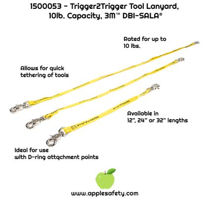 1500053 LNYD,TOOL,.5X12"SGL,10LBTRIGGER TO TRIGGER Trigger2trigger lanyard 0.5" X 12" - 10 lb. capacity