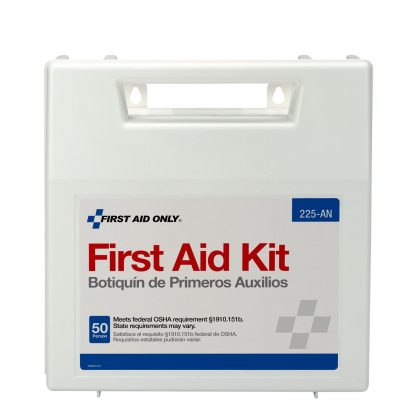 225-U/FAO - First Aid Only, 50 Person First Aid Kit, Plastic Case with Dividers, front