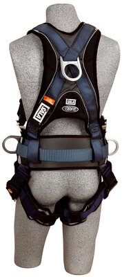 3M™ DBI-SALA® ExoFit™ Construction Style Positioning Harness, Back D-ring, sewn-in back pad & belt with side D-rings, tongue buckle legs, 1110475 1110476 1110477 1110478, rear