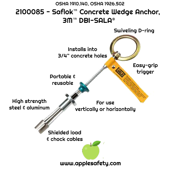 2100085 ANCHOR,CONCRETE,REUSABLECABLE D Reusable Concrete Anchor, Quick-Connect Type