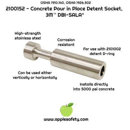 2100152 ANCHOR,CONCRETE,SS,PIP Pour-in-place Detent, socket only stainless steel ANCHOR DEVICES & SYSTEMS, applesafety chart