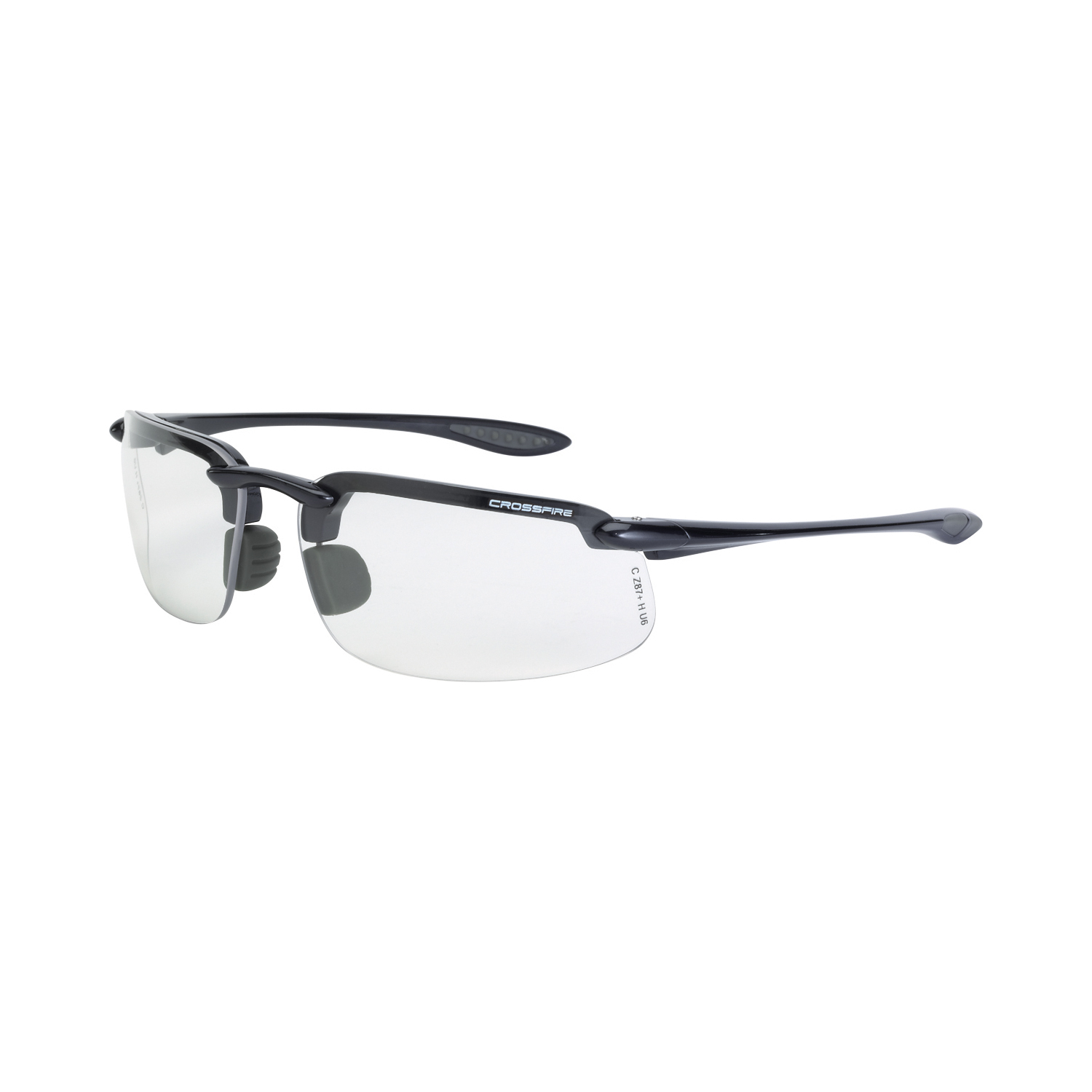Crossfire ES4 Safety Glasses Crystal Black Frame Smoke Lens ANSI Z87 