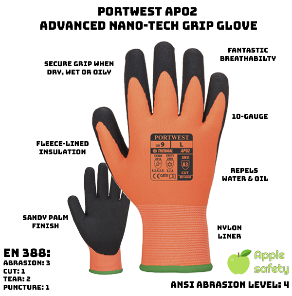 Portwest AP02 Thermo Water Resistant Pro Ultra with Sandy Nitrile Palm Grip ANSI 